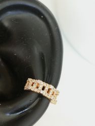Ear clip quadradinho pedras micro zircônias cravejadas 